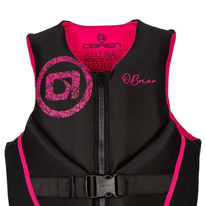 O'Brien Women's Traditional Neoprene USCGA Life Jacket with Zip Closure, XS Pink - Angler's Pro Tackle & Outdoors