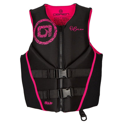 O'Brien Women's Traditional Neoprene USCGA Life Jacket with Zip Closure, XS Pink - Angler's Pro Tackle & Outdoors