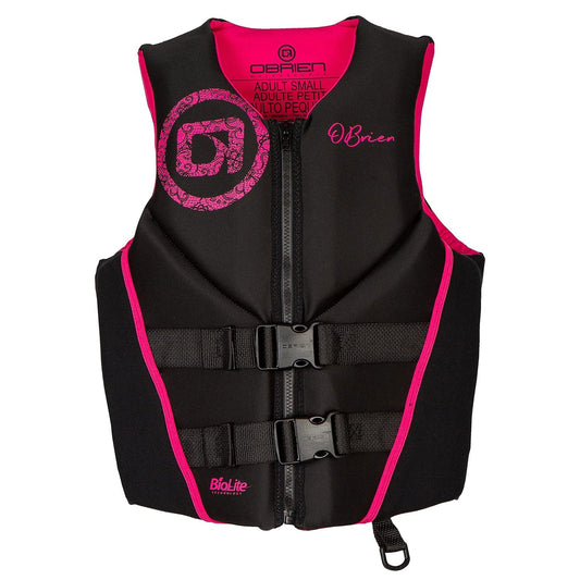 O'Brien Women's Traditional Neoprene USCGA Life Jacket with Zip Closure, XS Pink - Angler's Pro Tackle & Outdoors