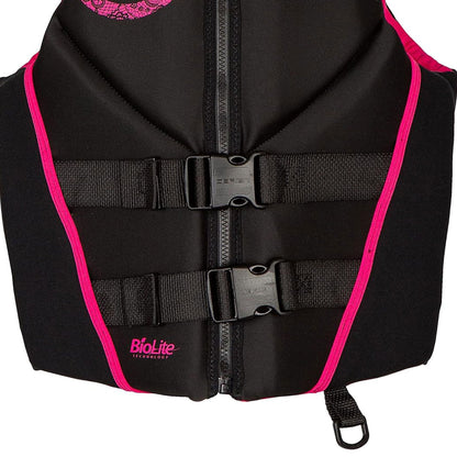 O'Brien Women's Traditional Neoprene USCGA Life Jacket with Zip Closure, XS Pink - Angler's Pro Tackle & Outdoors