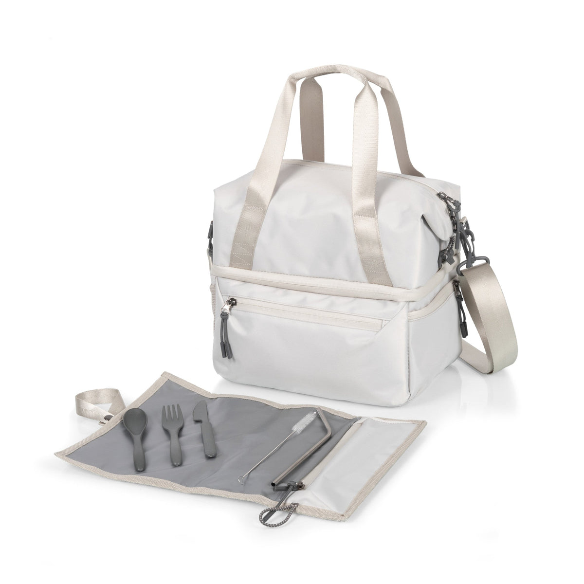 Picnic Time Tarana Recycled Lunch Bag Cooler with Utensils