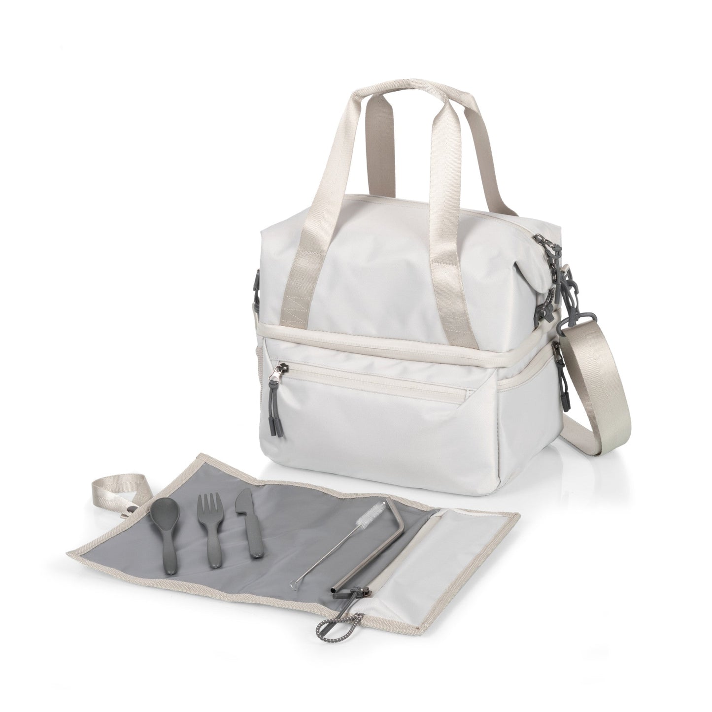 Picnic Time Tarana Recycled Lunch Bag Cooler with Utensils