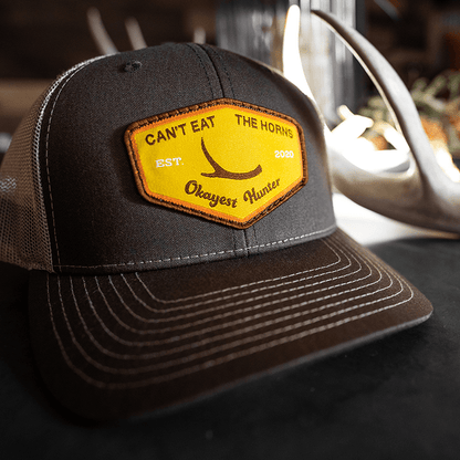 Okayest Hunter - "Can't Eat The Horns" Brown / Yellow Patch Hat - Angler's Pro Tackle & Outdoors