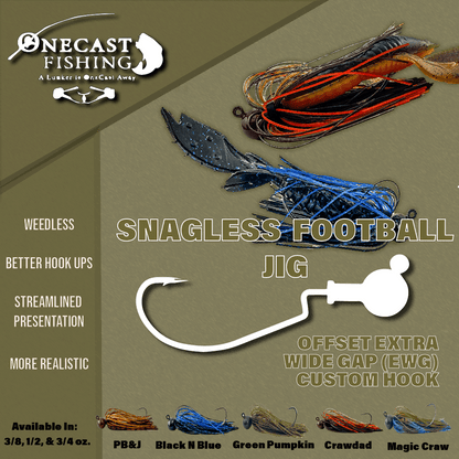 OneCast Fishing Snagless Football Jig - Angler's Pro Tackle & Outdoors