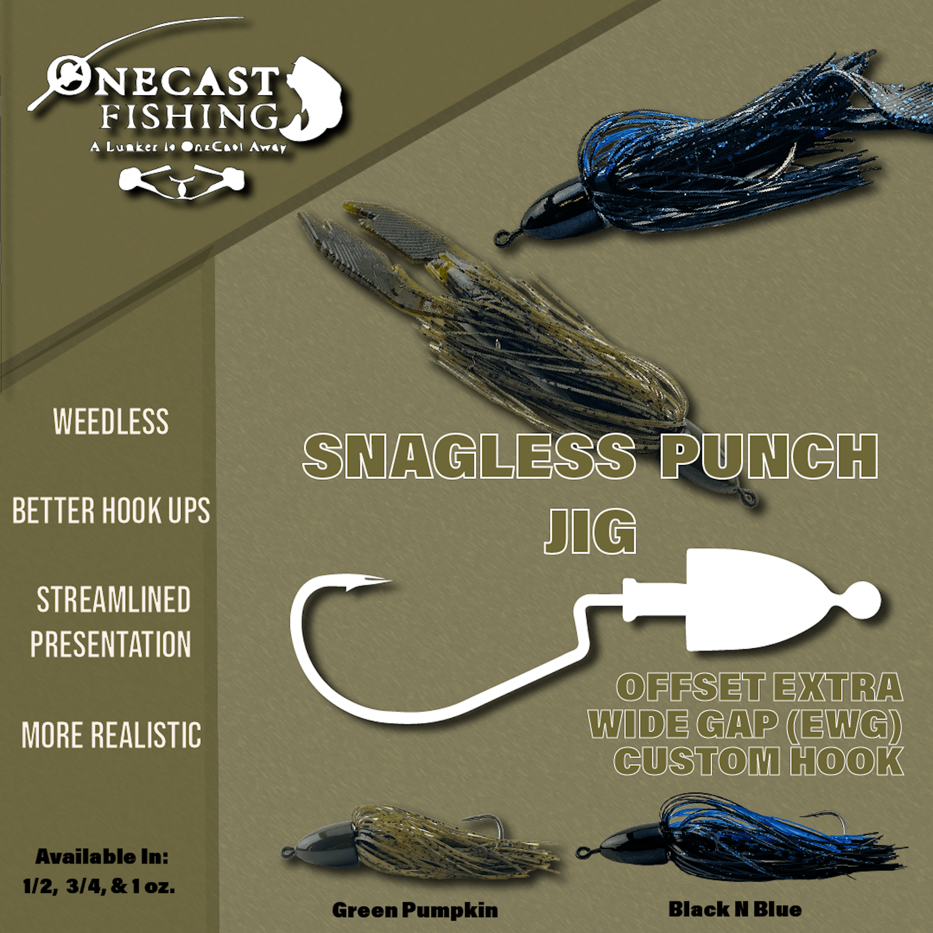 OneCast Fishing Snagless Punch Jig - Angler's Pro Tackle & Outdoors