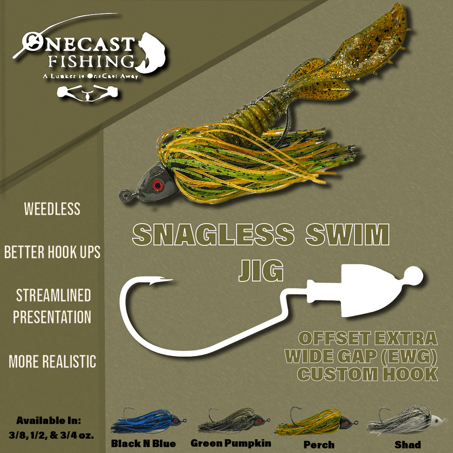 OneCast Fishing Snagless Swim Jig - Angler's Pro Tackle & Outdoors