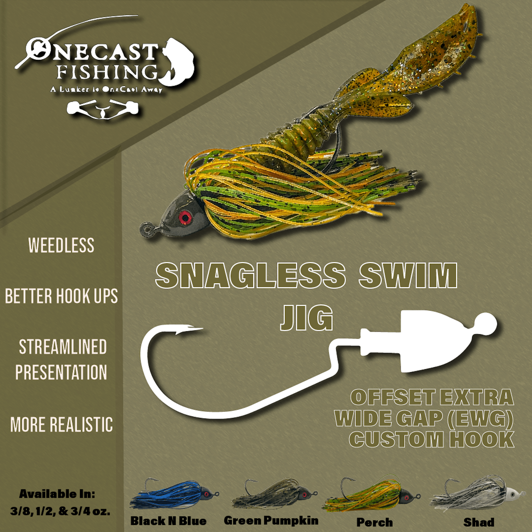 OneCast Fishing Snagless Swim Jig - Angler's Pro Tackle & Outdoors