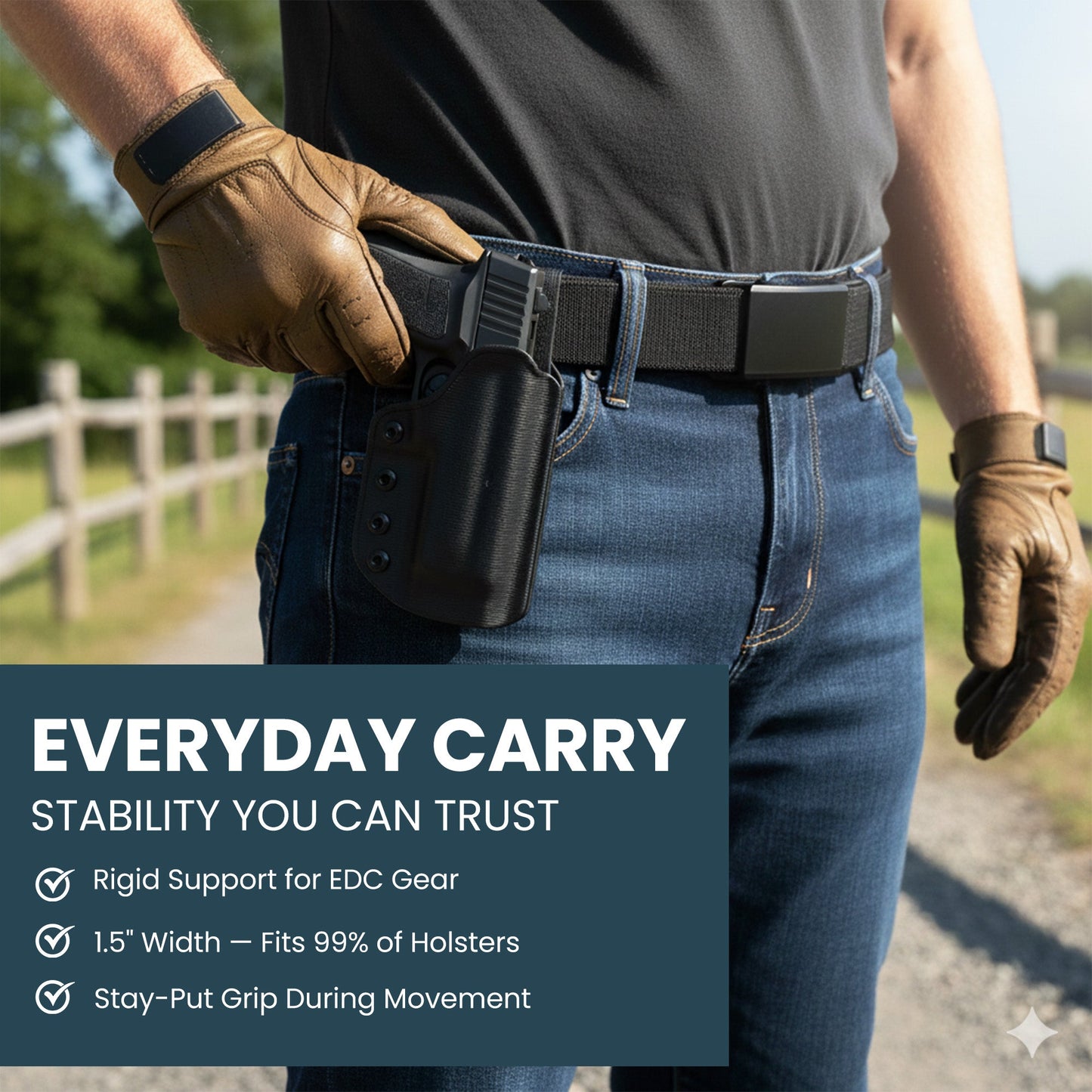 2ND AMEN OPS 1.0 EDC Belt 1.5" Width Ballistic Nylon for Everyday Carry