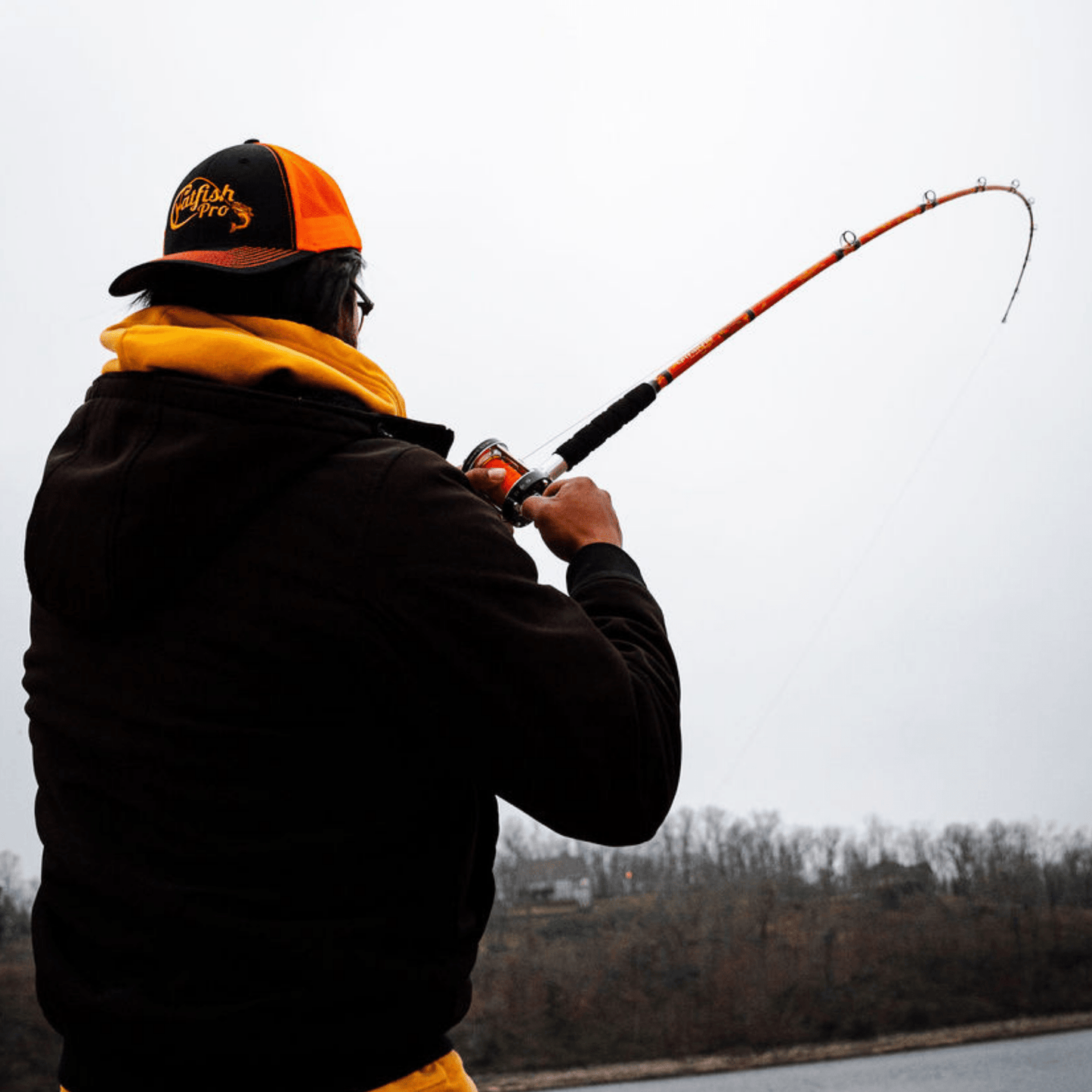 Catfish Pro Orange Dragon Fire Casting Glow Rod