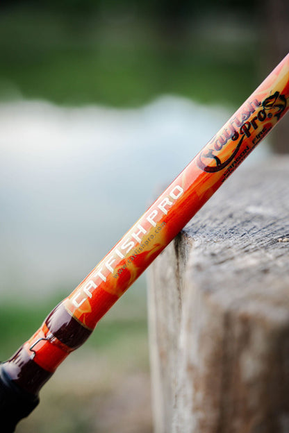 Catfish Pro Orange Dragon Fire Casting Glow Rod