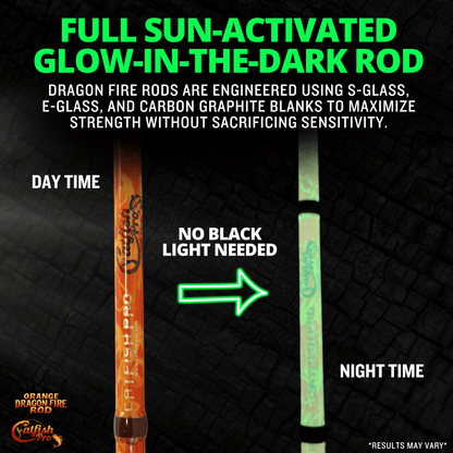 Catfish Pro Orange Dragon Fire Casting Glow Rod