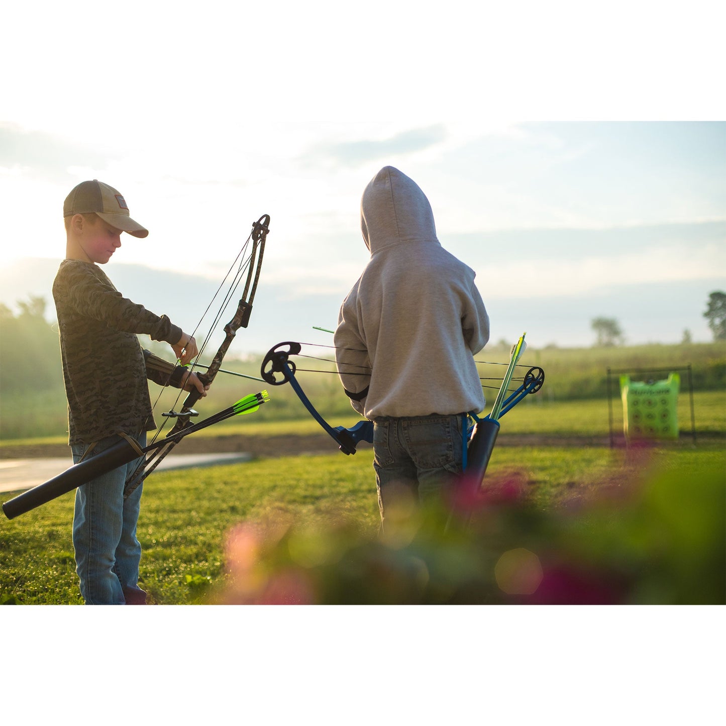 Genesis Original Archery Compound Bow w/ Adjustable Sizing, Left Handed, Orange
