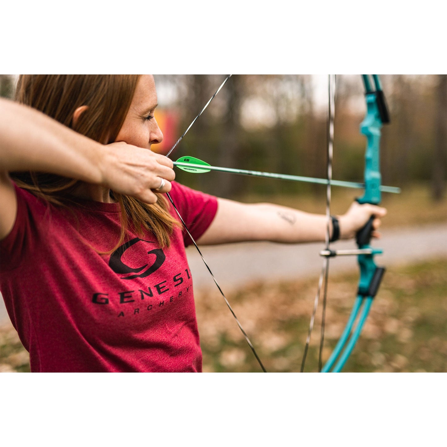 Genesis Original Archery Compound Bow with Adjustable Sizing, Right Handed, Red