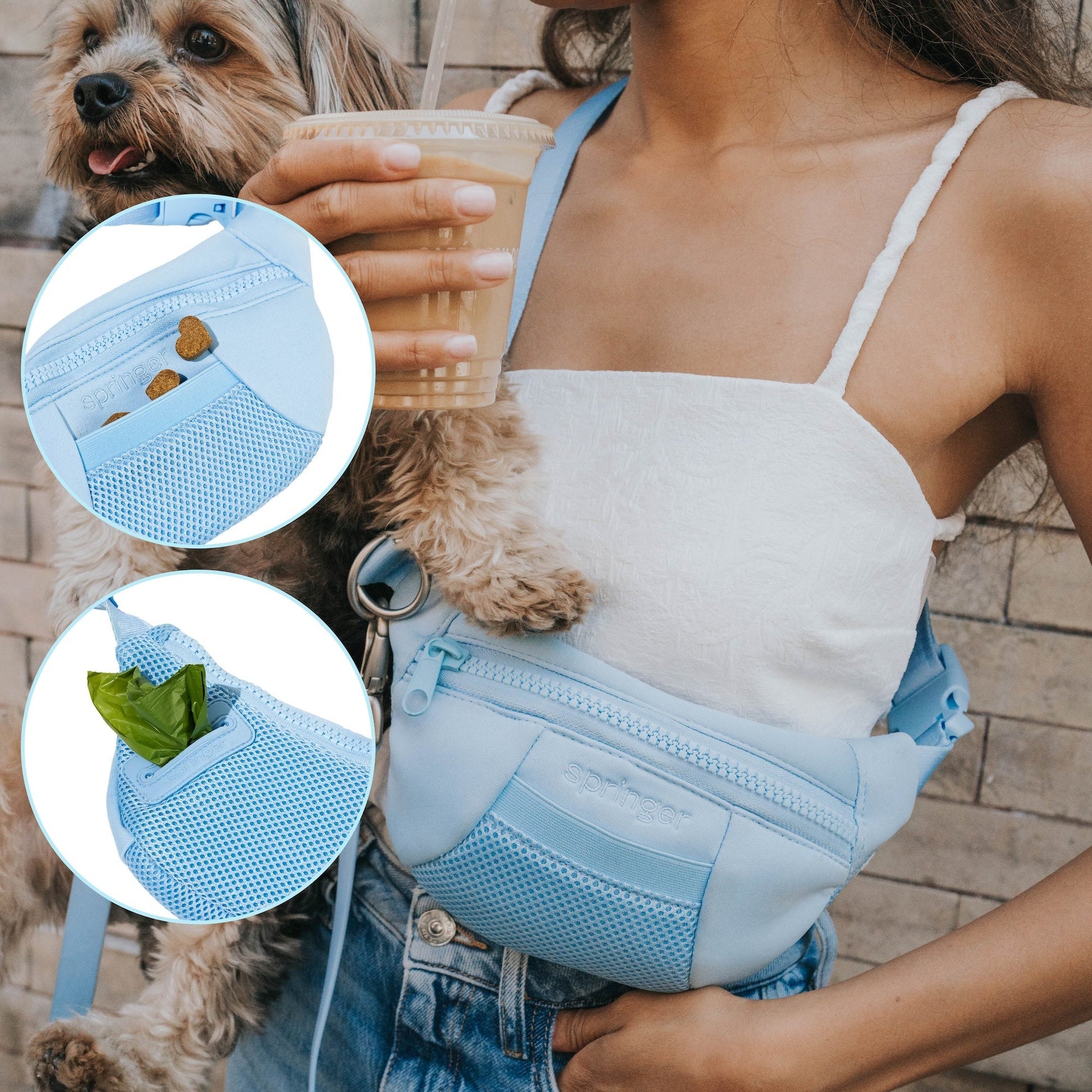 Original Hands - Springland Pets Free Neoprene Dog Walking Bag with 3.25ft Leash - Angler's Pro Tackle & Outdoors