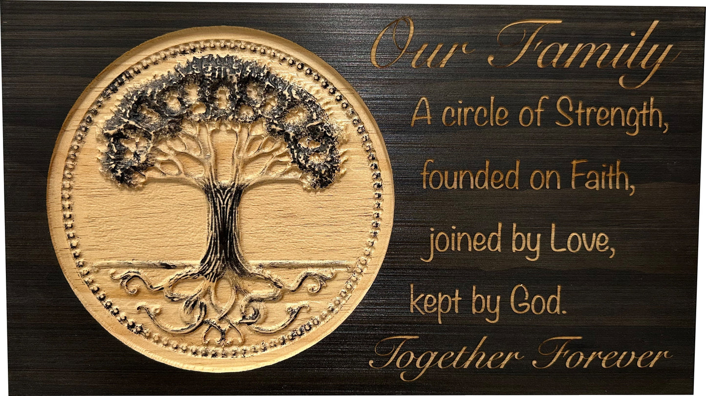 Bellewood Designs - Our Family Tree Roots Wall Decoration Gun Safe - Securely Store Your Gun Safely in Plain Sight