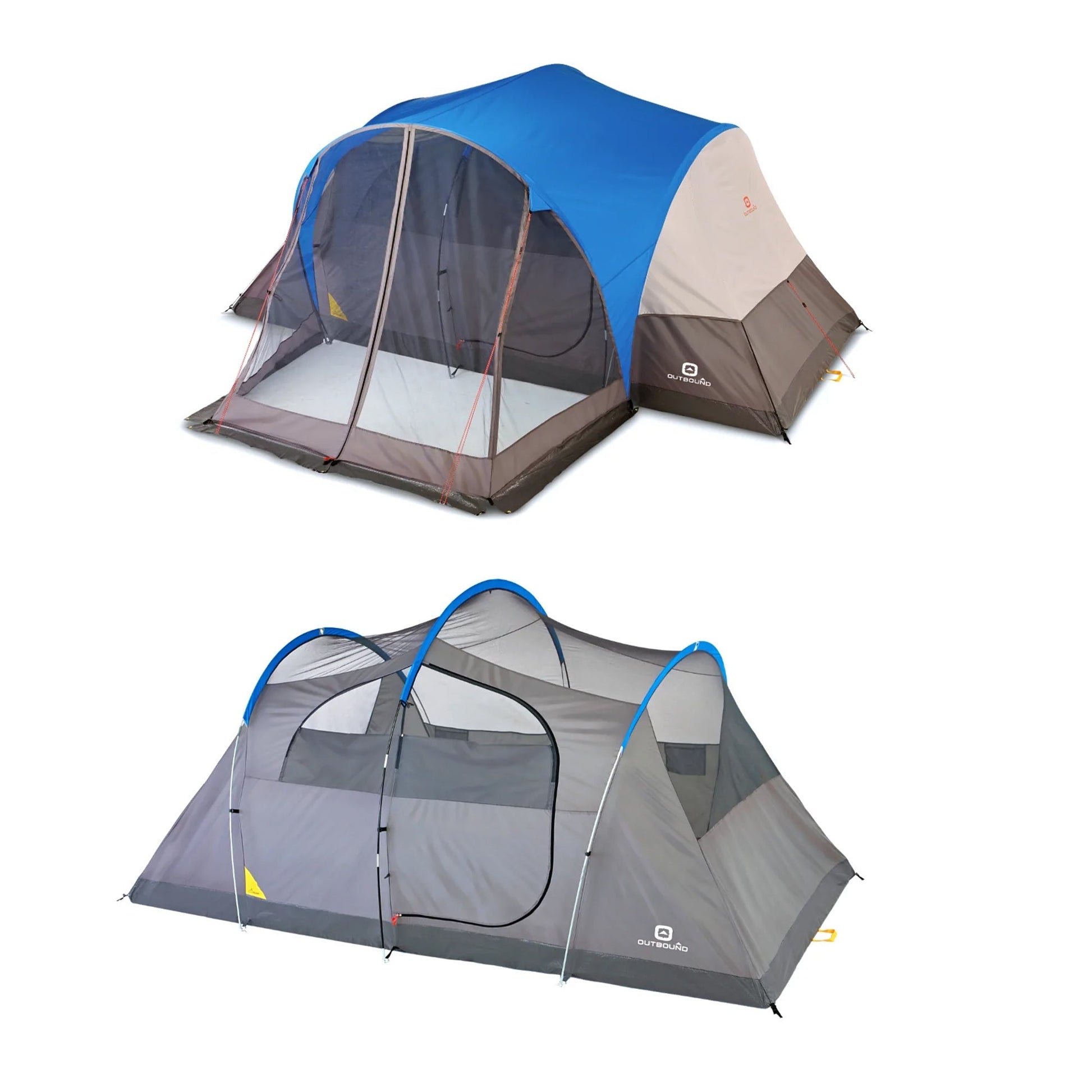 Outbound 8 Person 3 Season Easy Up Camping Dome Tent with Rainfly & Porch, Blue - Angler's Pro Tackle & Outdoors