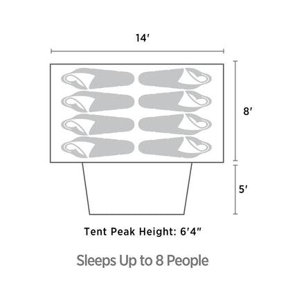 Outbound 8 Person 3 Season Easy Up Camping Dome Tent with Rainfly & Porch, Blue - Angler's Pro Tackle & Outdoors