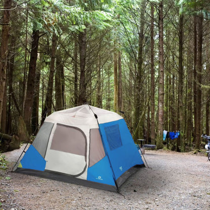 Outbound QuickCamp 6 Person 3 Season Cabin Tent with Rainfly and Carry Bag, Blue - Angler's Pro Tackle & Outdoors