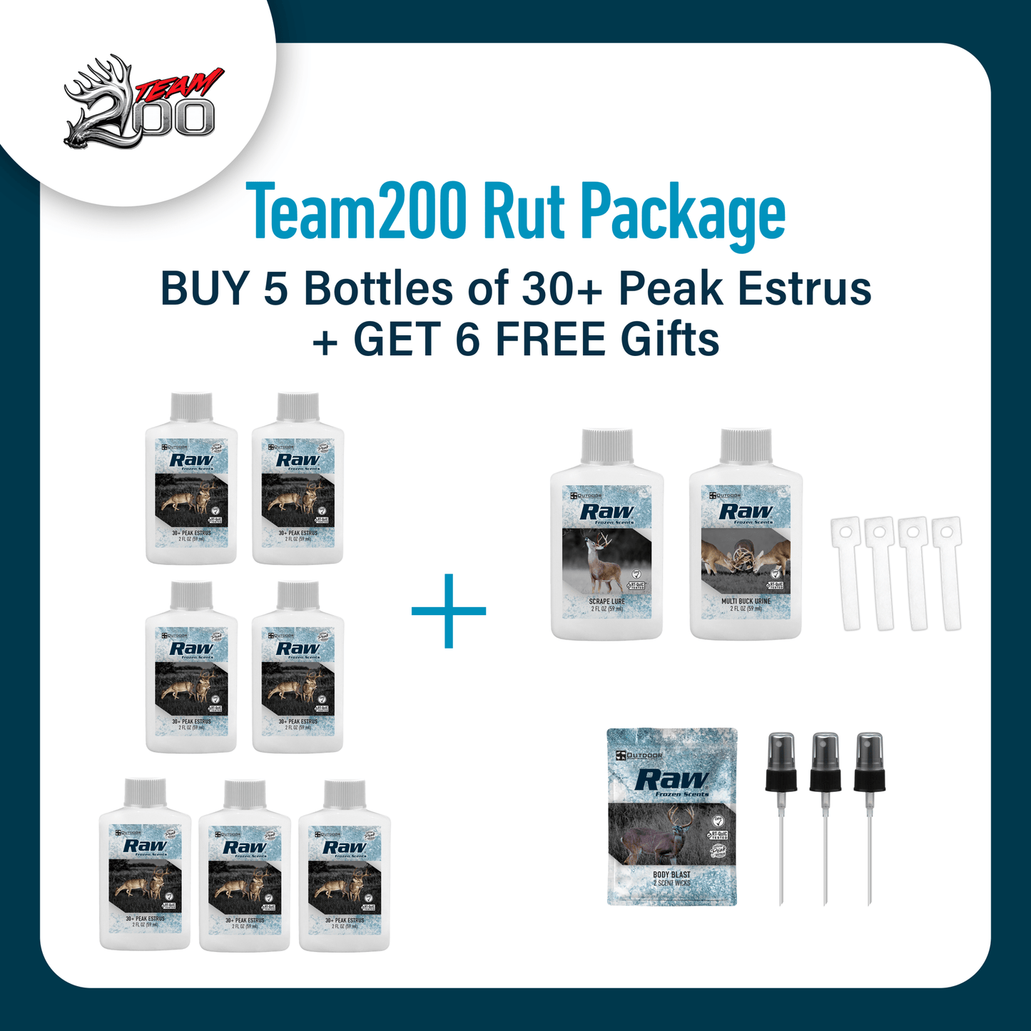 Outdoor Hunting Lab Team200 Rut Package - Buy 5 Bottles Get 6 Free - Angler's Pro Tackle & Outdoors
