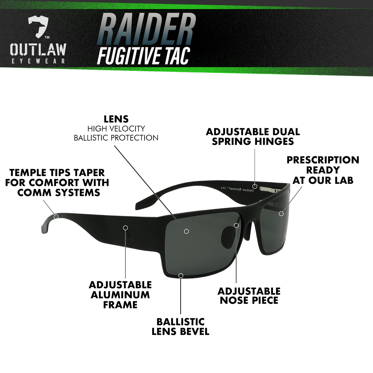 OutLaw Eyewear Raider TAC Black / Polarized - 2 Pack - Angler's Pro Tackle & Outdoors