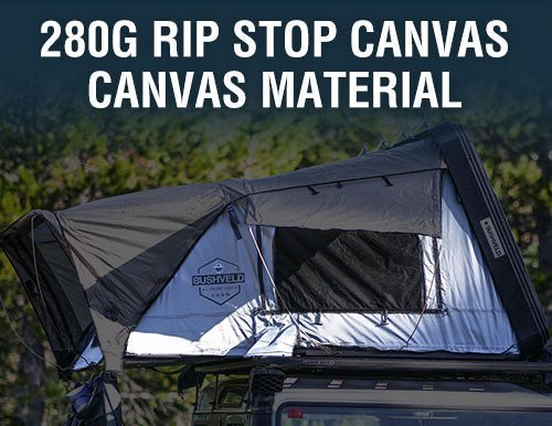 Overland Vehicle Systems HD Bushveld II Cantilever Hard Shell Roof Top Tent Grey Body & Tan Rainfly - Angler's Pro Tackle & Outdoors