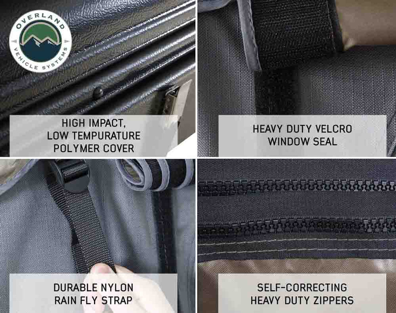 Overland Vehicle Systems HD Bushveld II Cantilever Hard Shell Roof Top Tent Grey Body & Tan Rainfly - Angler's Pro Tackle & Outdoors