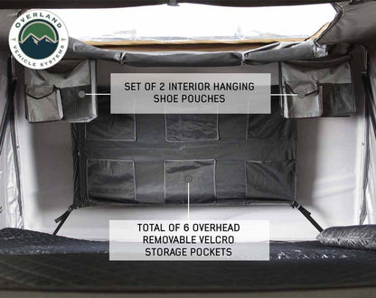 Overland Vehicle Systems HD Bushveld II Cantilever Hard Shell Roof Top Tent Grey Body & Tan Rainfly - Angler's Pro Tackle & Outdoors
