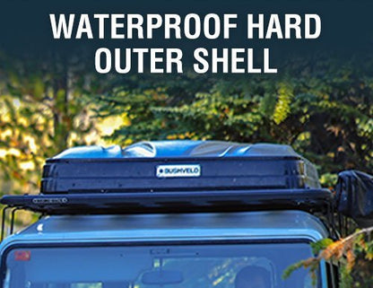 Overland Vehicle Systems HD Bushveld II Cantilever Hard Shell Roof Top Tent Grey Body & Tan Rainfly - Angler's Pro Tackle & Outdoors