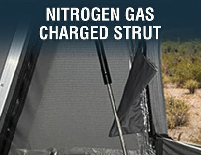 Overland Vehicle Systems HD Bushveld II Cantilever Hard Shell Roof Top Tent Grey Body & Tan Rainfly - Angler's Pro Tackle & Outdoors