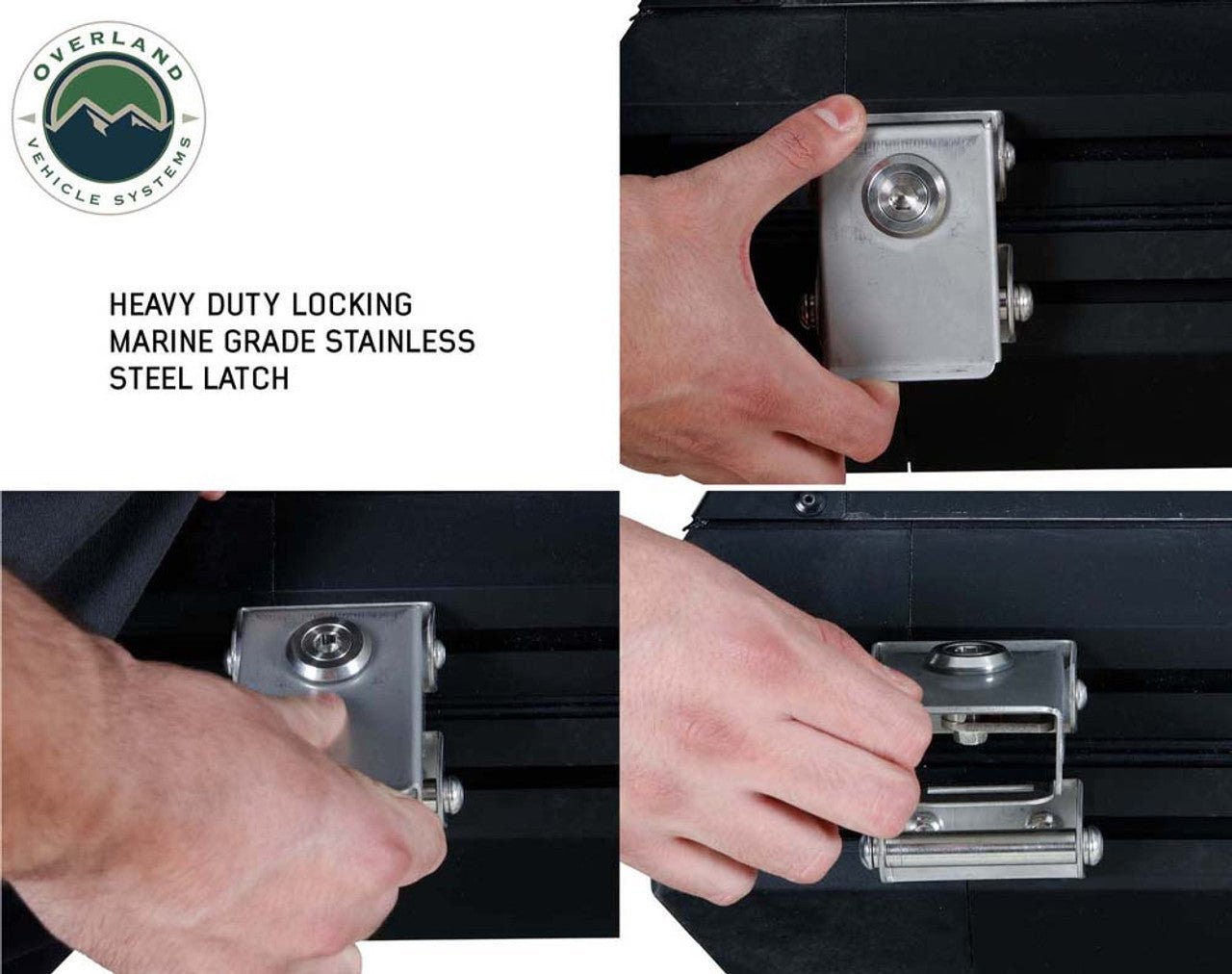 Overland Vehicle Systems HD Mamba Clam Shell Aluminum Hard Shell Roof Top Tent, Grey Body & Green Trim - Angler's Pro Tackle & Outdoors