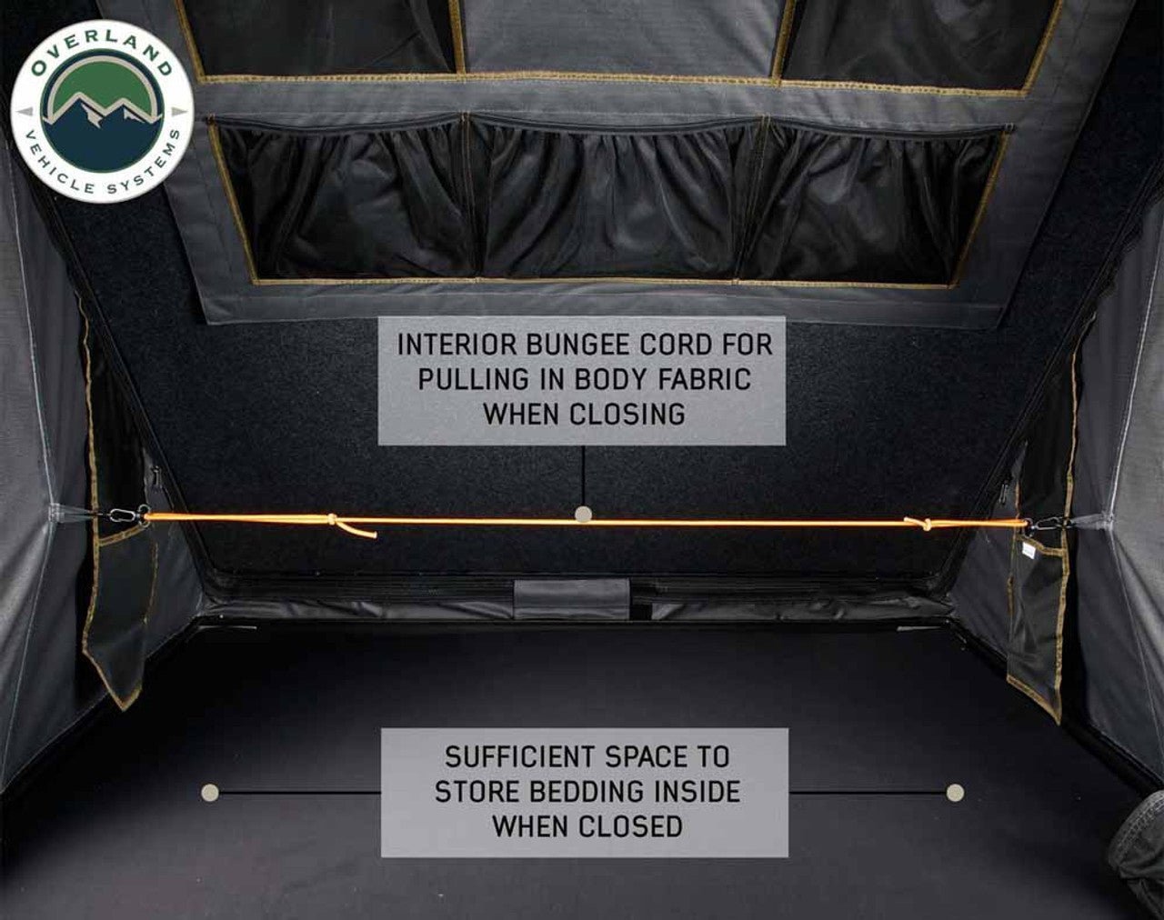 Overland Vehicle Systems HD Mamba Clam Shell Aluminum Hard Shell Roof Top Tent, Grey Body & Green Trim - Angler's Pro Tackle & Outdoors