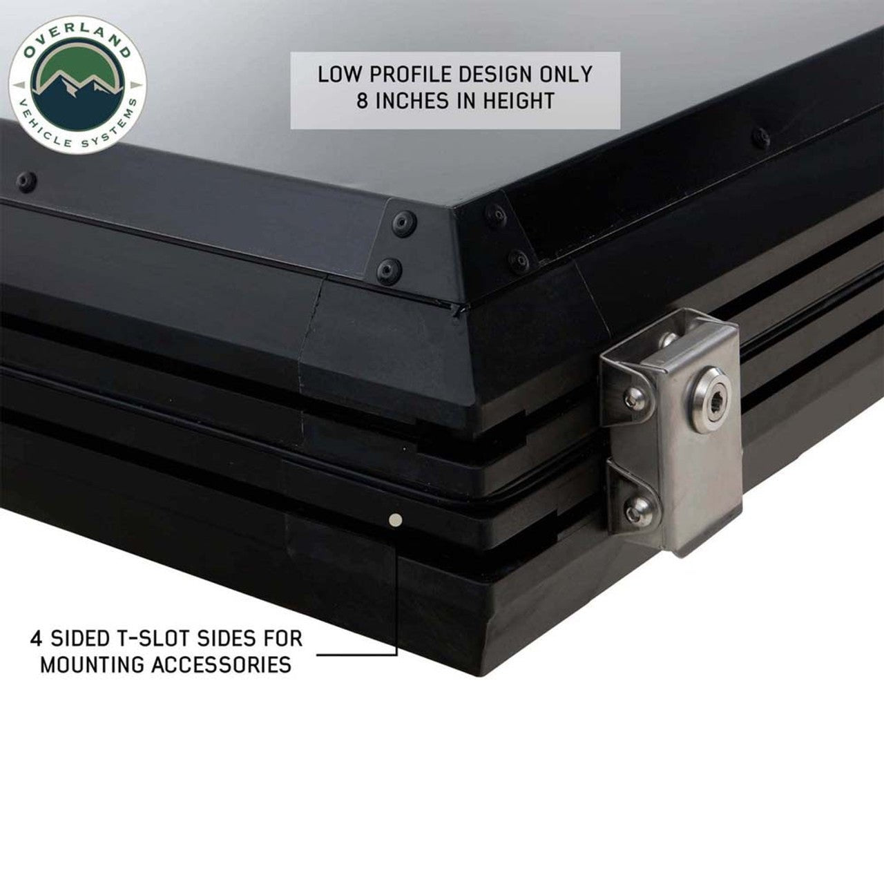 Overland Vehicle Systems HD Mamba Clam Shell Aluminum Hard Shell Roof Top Tent, Grey Body & Green Trim - Angler's Pro Tackle & Outdoors