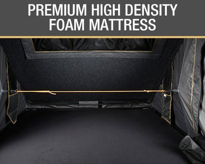 Overland Vehicle Systems HD Mamba Clam Shell Aluminum Hard Shell Roof Top Tent, Grey Body & Green Trim - Angler's Pro Tackle & Outdoors