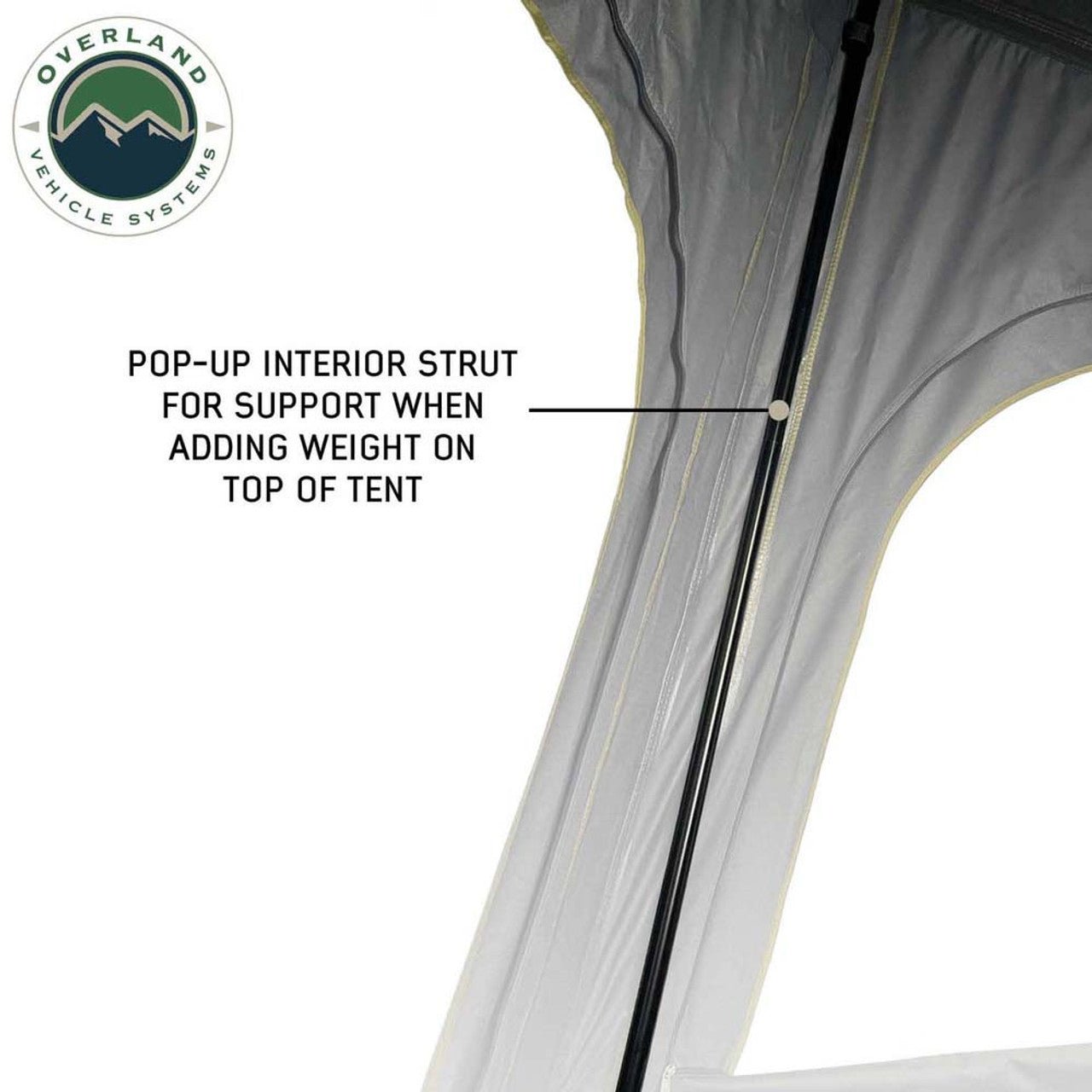 Overland Vehicle Systems HD Mamba Clam Shell Aluminum Hard Shell Roof Top Tent, Grey Body & Green Trim - Angler's Pro Tackle & Outdoors