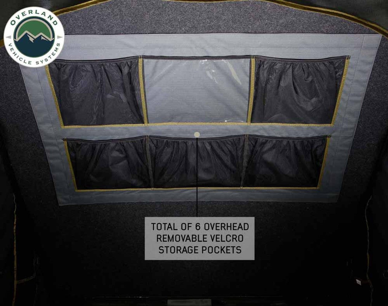 Overland Vehicle Systems HD Mamba Clam Shell Aluminum Hard Shell Roof Top Tent, Grey Body & Green Trim - Angler's Pro Tackle & Outdoors