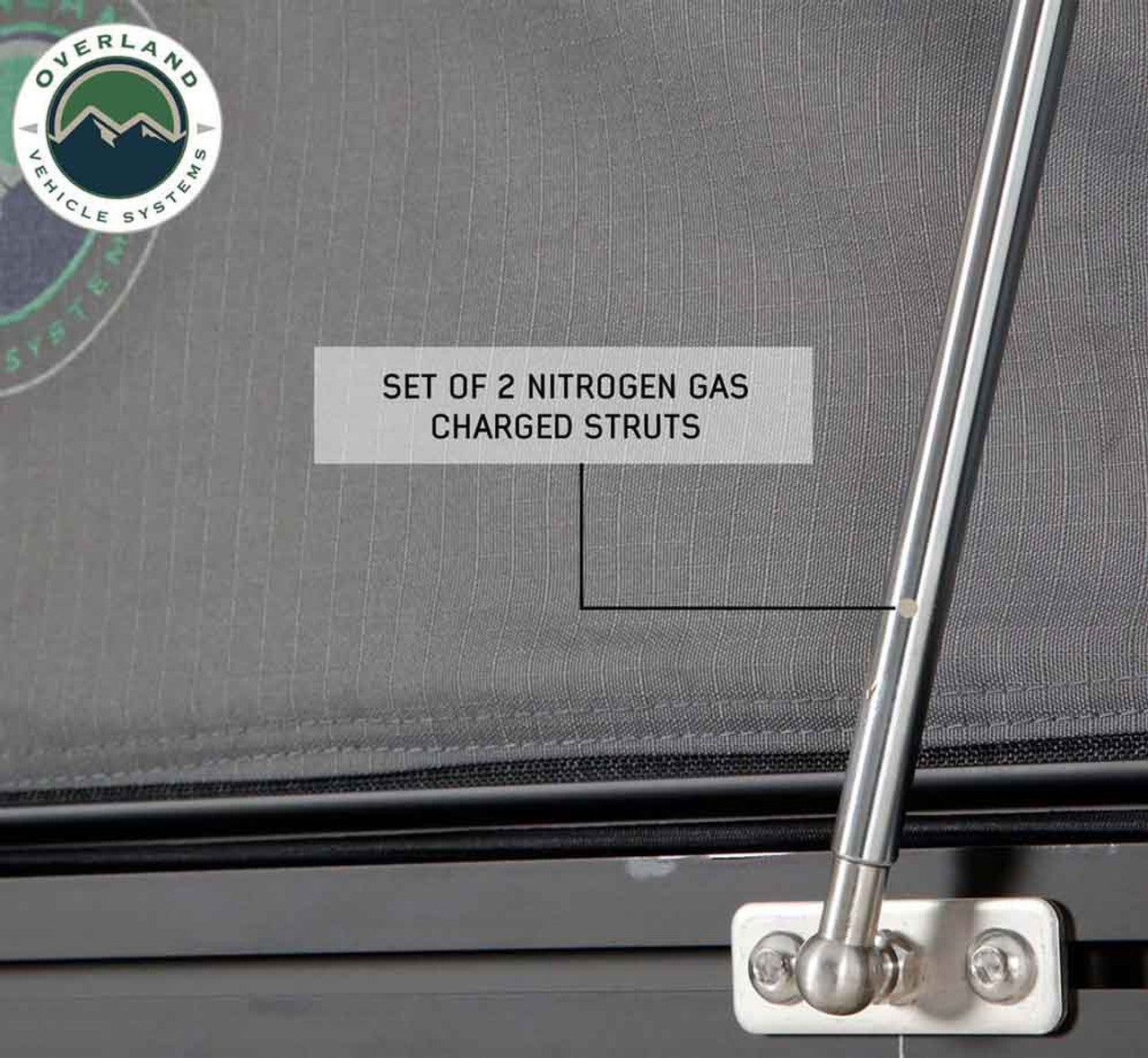 Overland Vehicle Systems HD Mamba Clam Shell Aluminum Hard Shell Roof Top Tent, Grey Body & Green Trim - Angler's Pro Tackle & Outdoors