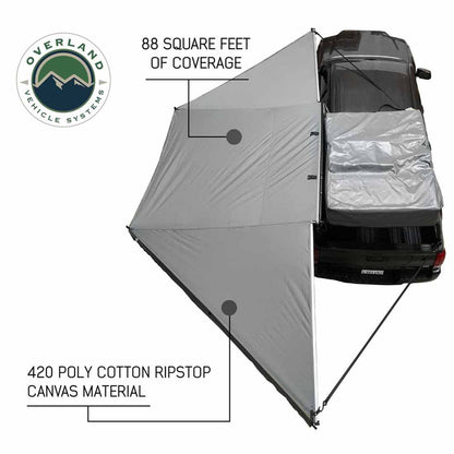 Overland Vehicle Systems HD Nomadic 180 Degree Awning - Dark Grey with Black Travel Cover Universal - Angler's Pro Tackle & Outdoors