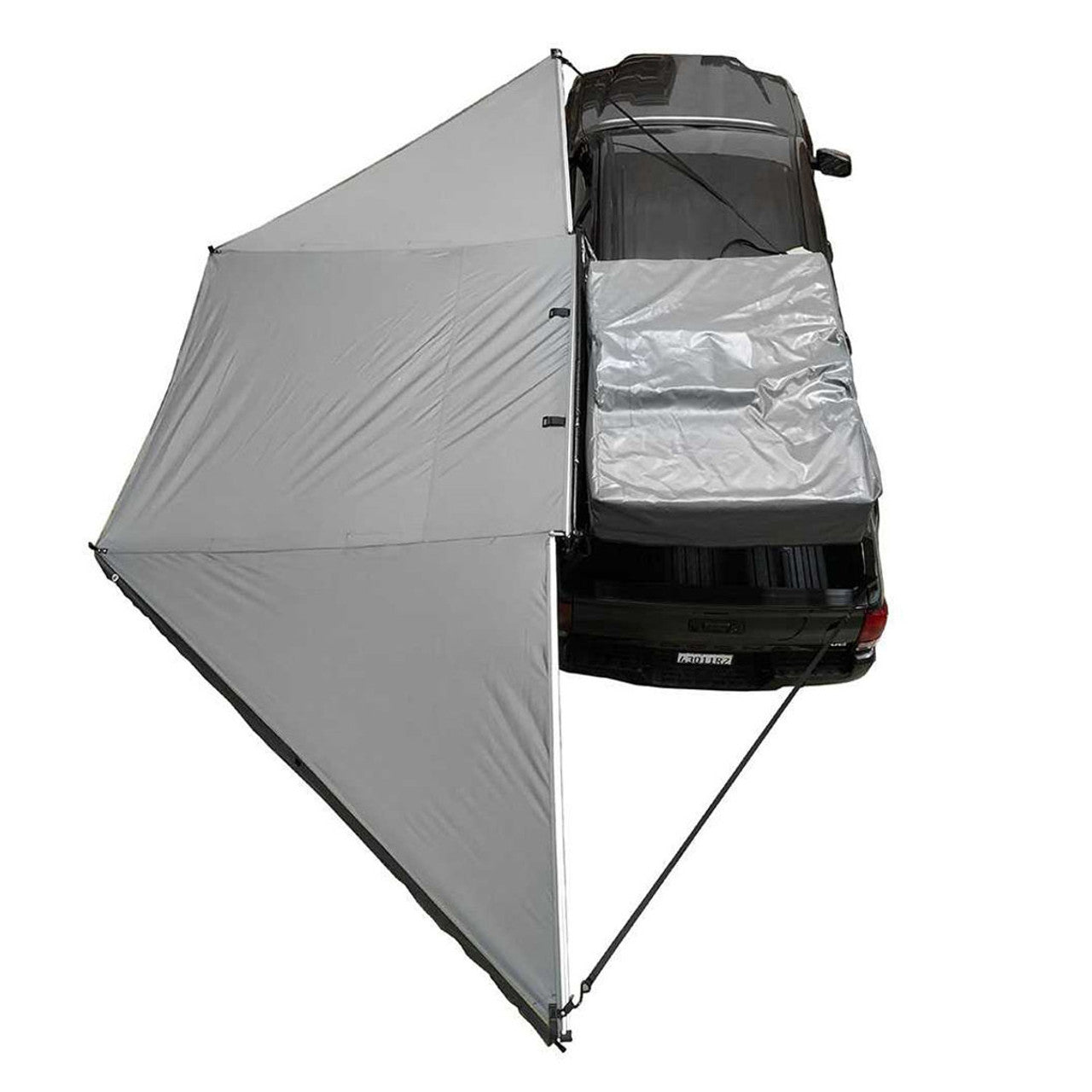 Overland Vehicle Systems HD Nomadic 180 Degree Awning - Dark Grey with Black Travel Cover Universal - Angler's Pro Tackle & Outdoors