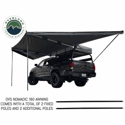 Overland Vehicle Systems HD Nomadic 180 Degree Awning - Dark Grey with Black Travel Cover Universal - Angler's Pro Tackle & Outdoors