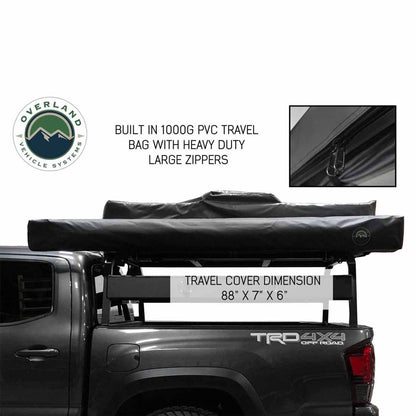Overland Vehicle Systems HD Nomadic 180 Degree Awning - Dark Grey with Black Travel Cover Universal - Angler's Pro Tackle & Outdoors