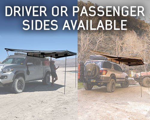 Overland Vehicle Systems HD Nomadic 180 Degree Awning - Dark Grey with Black Travel Cover Universal - Angler's Pro Tackle & Outdoors