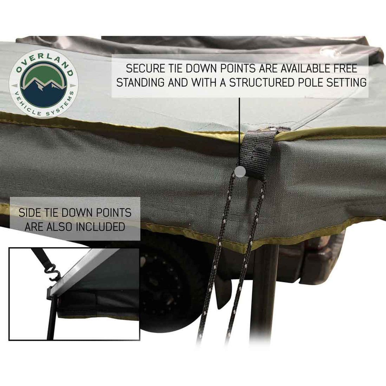 Overland Vehicle Systems HD Nomadic 180 Degree Awning - Dark Grey with Black Travel Cover Universal - Angler's Pro Tackle & Outdoors