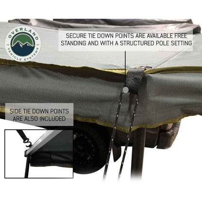 Overland Vehicle Systems HD Nomadic 180 Degree Awning - Dark Grey with Black Travel Cover Universal - Angler's Pro Tackle & Outdoors