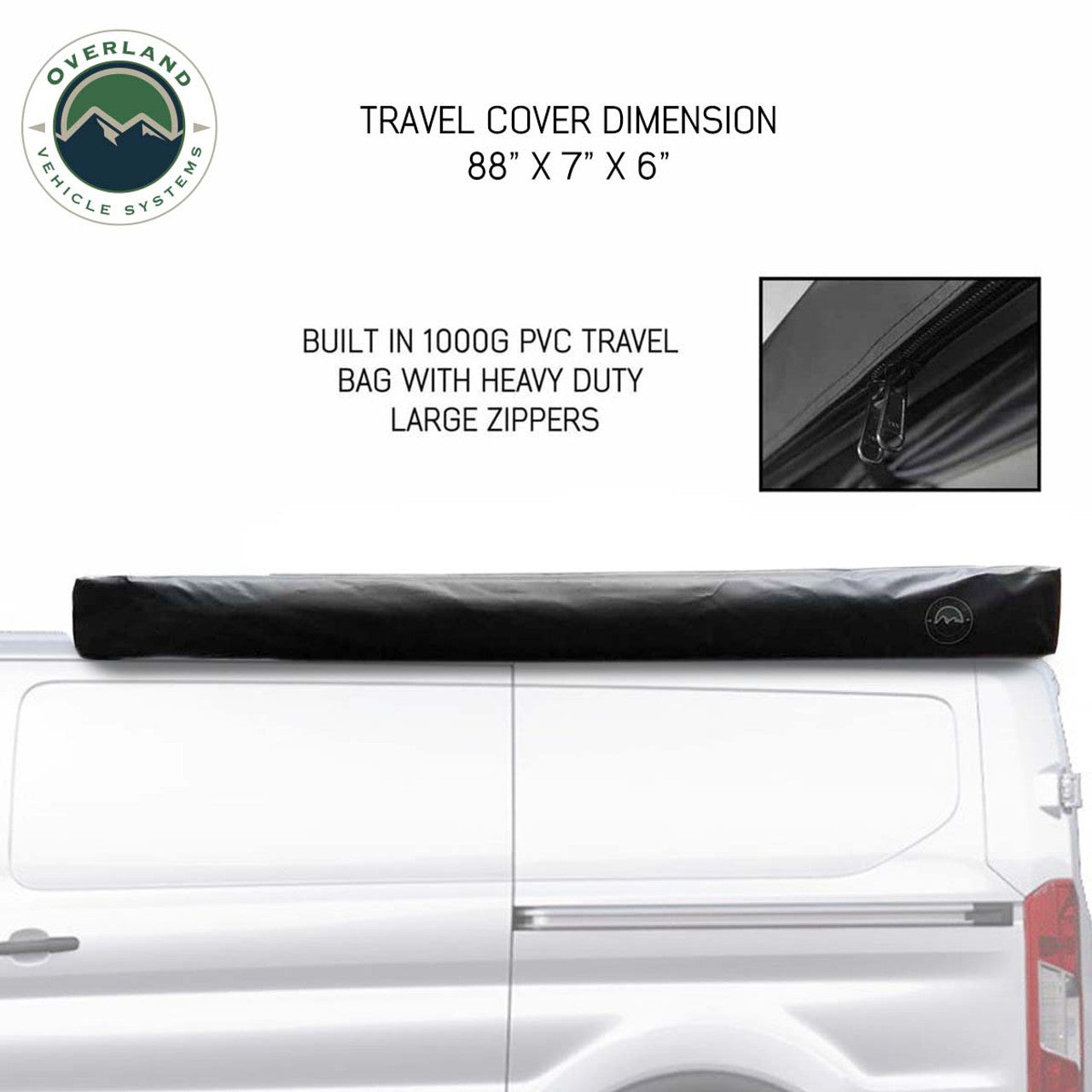 Overland Vehicle Systems HD Nomadic 180 Degree Awning with Bracket Kit for Mid - High Roofline Vans - Angler's Pro Tackle & Outdoors