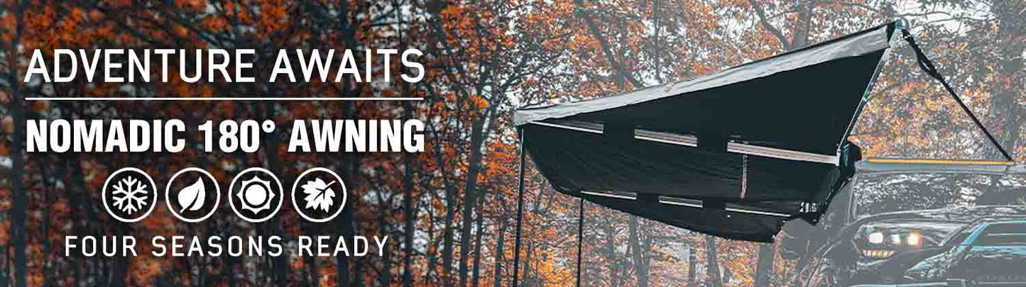 Overland Vehicle Systems HD Nomadic 180 Degree Awning with Bracket Kit for Mid - High Roofline Vans - Angler's Pro Tackle & Outdoors
