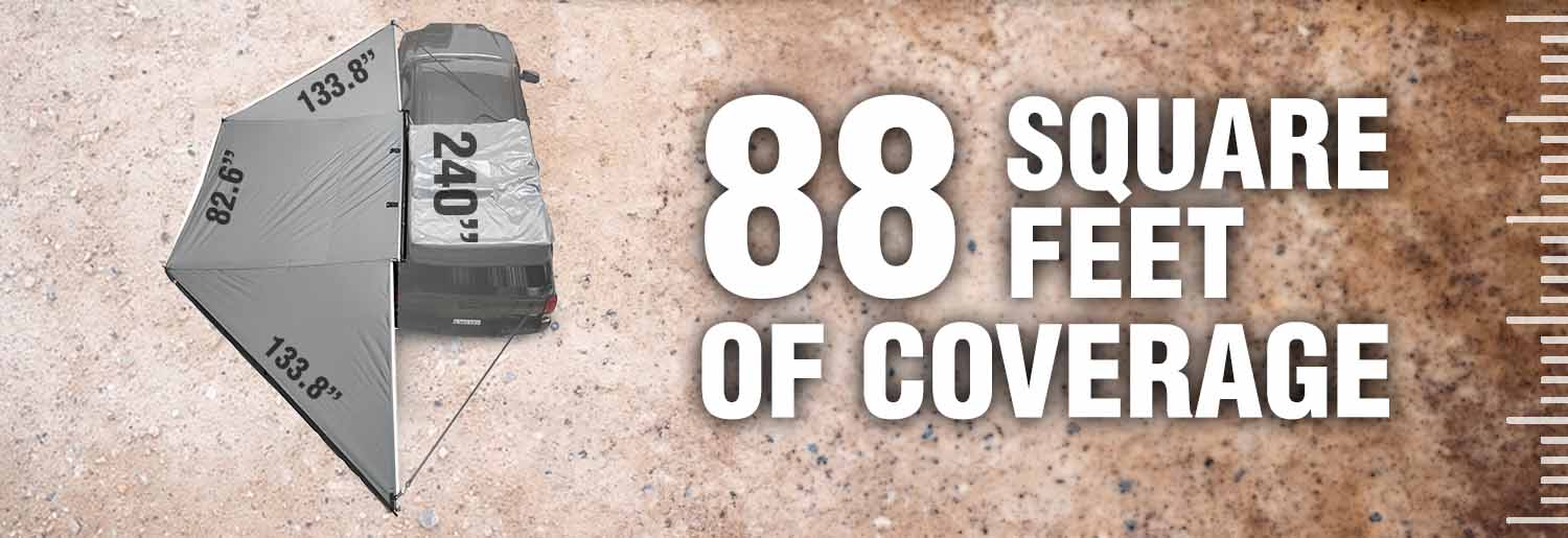 Overland Vehicle Systems HD Nomadic 180 Degree Awning with Bracket Kit for Mid - High Roofline Vans - Angler's Pro Tackle & Outdoors