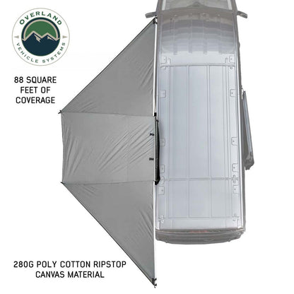 Overland Vehicle Systems HD Nomadic 180 Degree Awning with Bracket Kit for Mid - High Roofline Vans - Angler's Pro Tackle & Outdoors