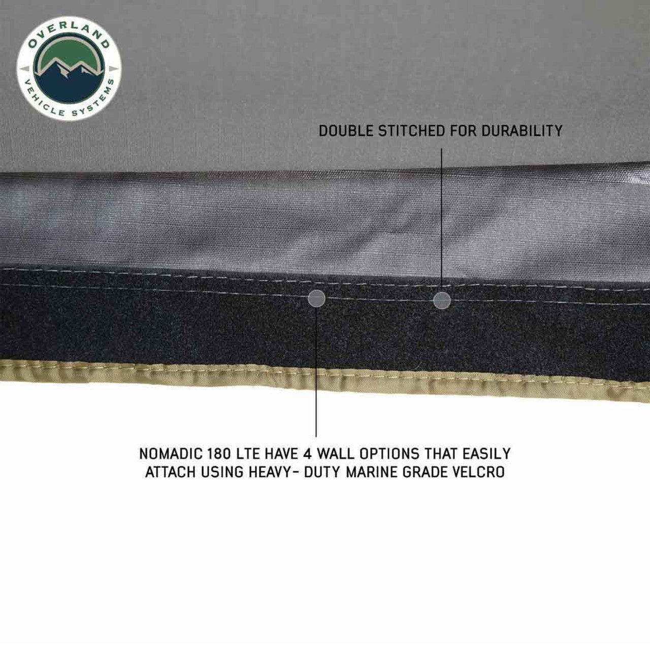 Overland Vehicle Systems HD Nomadic 180 LTE Awning - Dark Grey with Black Travel Cover Universal - Angler's Pro Tackle & Outdoors