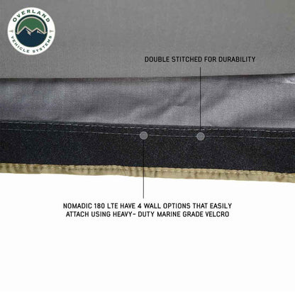 Overland Vehicle Systems HD Nomadic 180 LTE Awning - Dark Grey with Black Travel Cover Universal - Angler's Pro Tackle & Outdoors