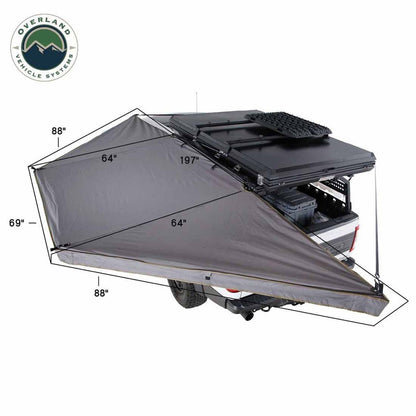 Overland Vehicle Systems HD Nomadic 180 LTE Awning - Dark Grey with Black Travel Cover Universal - Angler's Pro Tackle & Outdoors